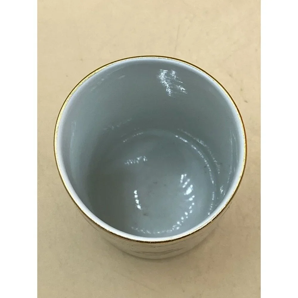 Berchtesgaden Ceramic Vase by KS Bavaria Flowers & Gold Paint
